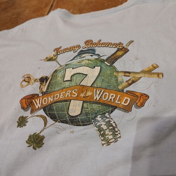 Tommy Bahama Graphic T-Shirt 7 Wonders Of The World Blue Men's XL Short Sleeves - Picture 1 of 8